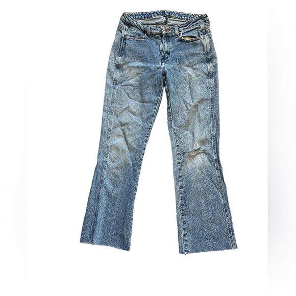 WRANGLER Acid Wash Distressed Mid Rise Straight Leg Denim Jean 5 - Picture 2 of 9